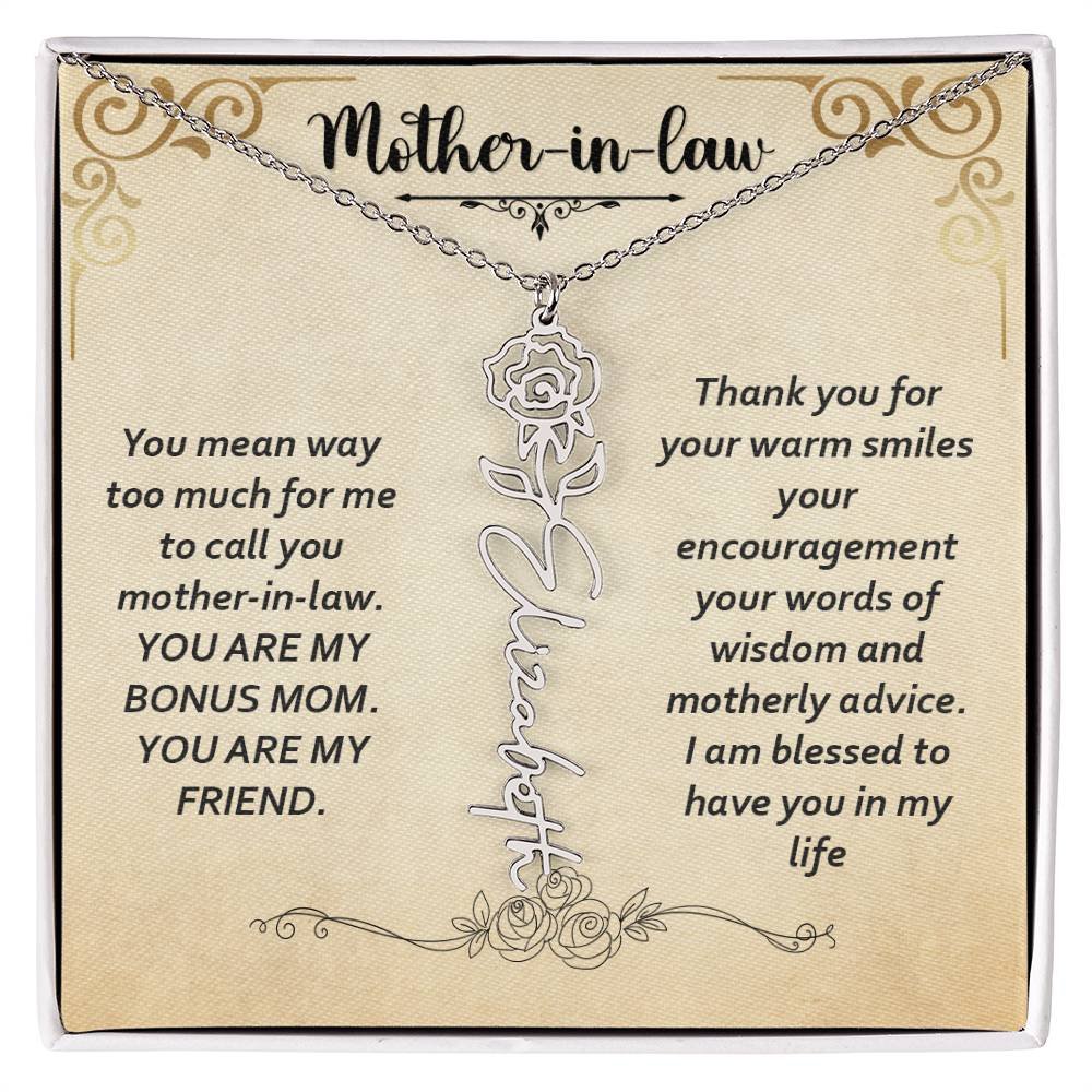 Flower Name Necklace - Custom Message Card Jewelry - Jewelry Inns