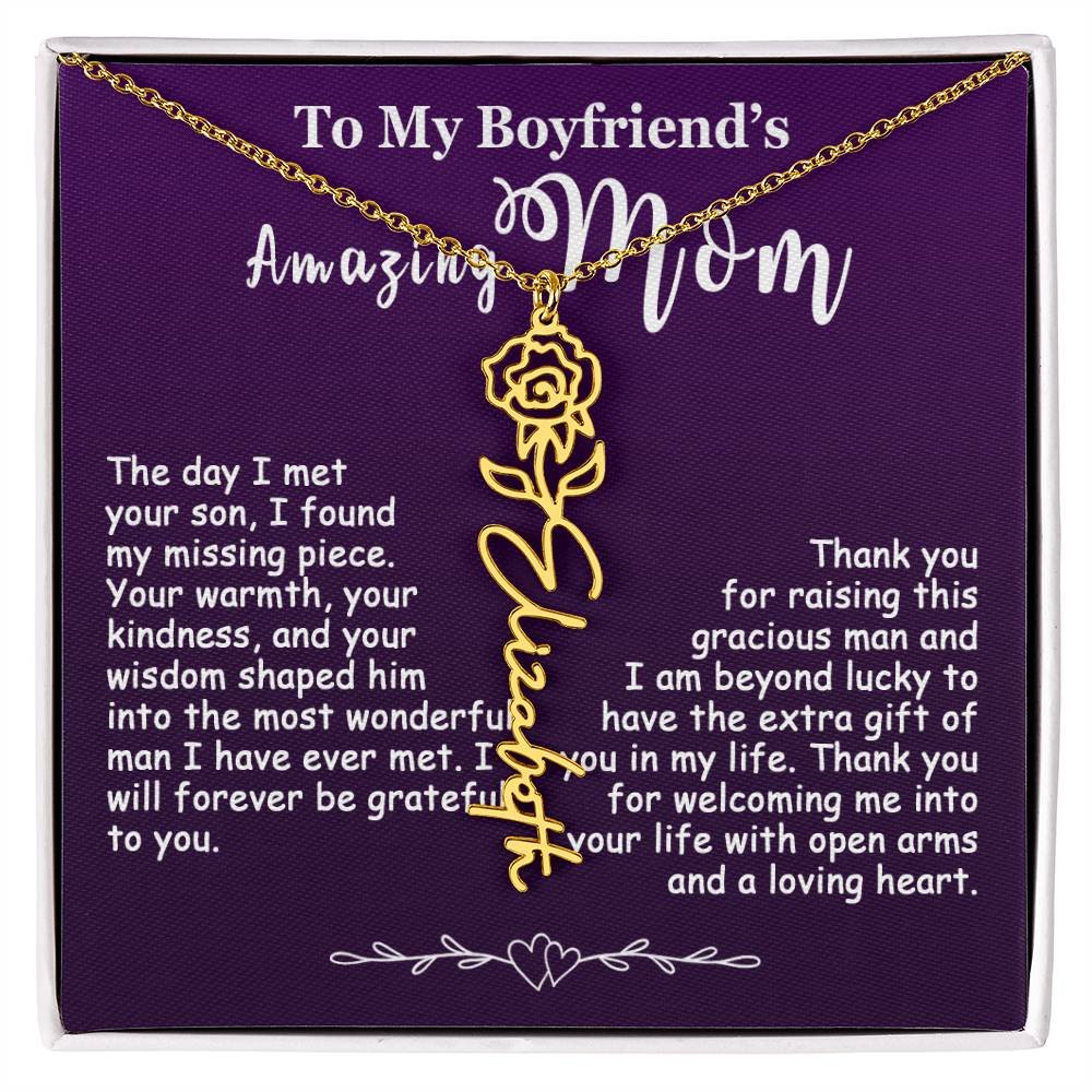 Custom Flower Name Necklace Gift For My Boyfriend's Mom #e308 - Image 18