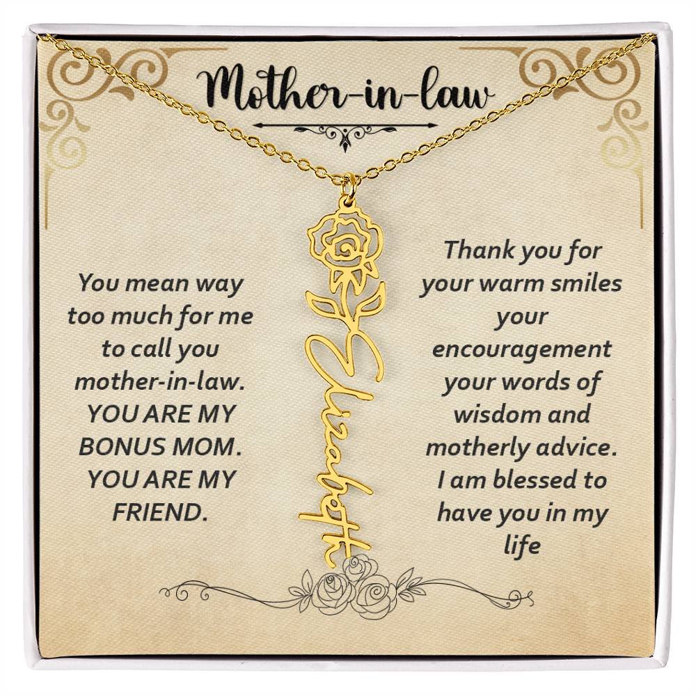 Flower Name Necklace - Custom Message Card Jewelry - Jewelry Inns