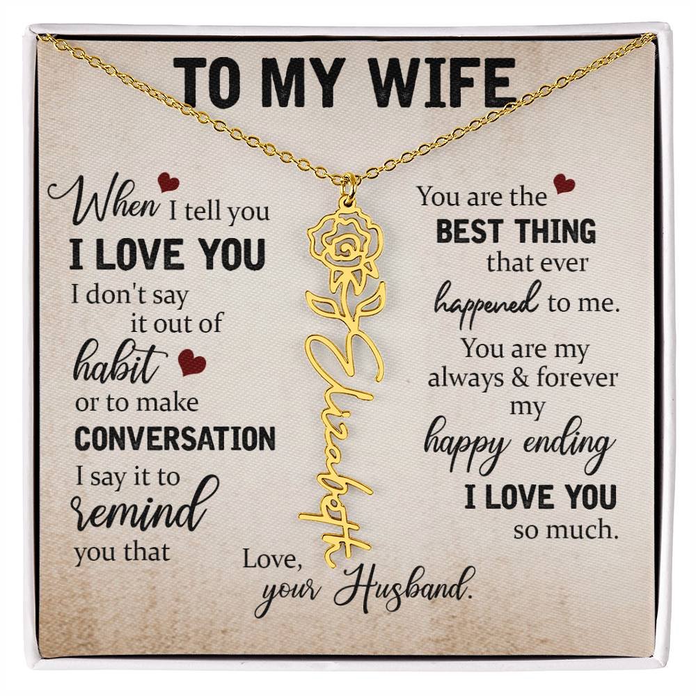 Necklace Gift for Wife - Custom Message Card Jewelry - Jewelry Inns