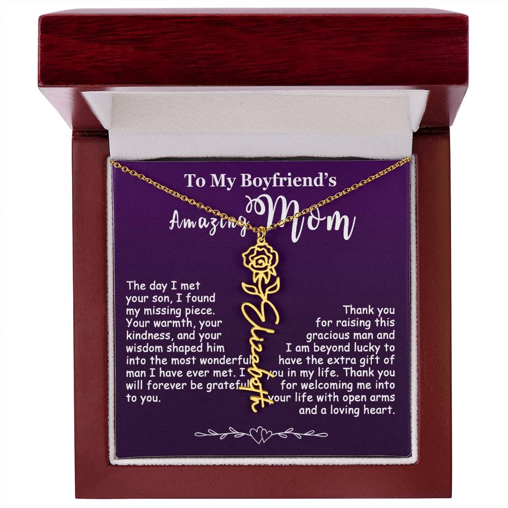 Custom Flower Name Necklace Gift For My Boyfriend's Mom #e308 - Image 42