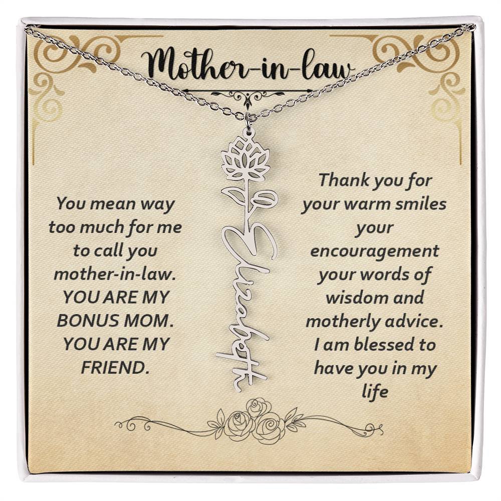 Flower Name Necklace - Custom Message Card Jewelry - Jewelry Inns