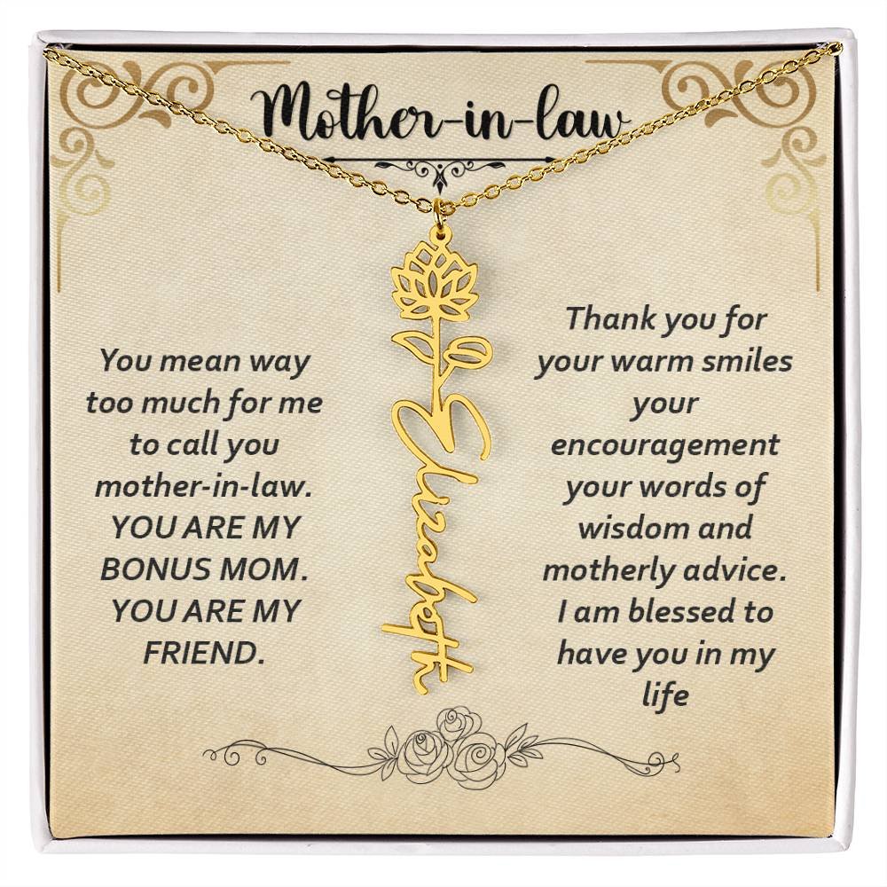 Flower Name Necklace - Custom Message Card Jewelry - Jewelry Inns