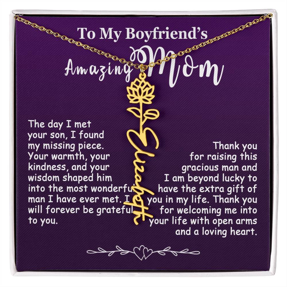 Custom Flower Name Necklace Gift For My Boyfriend's Mom #e308 - Image 19