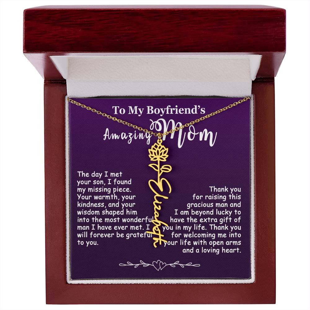 Custom Flower Name Necklace Gift For My Boyfriend's Mom #e308 - Image 43