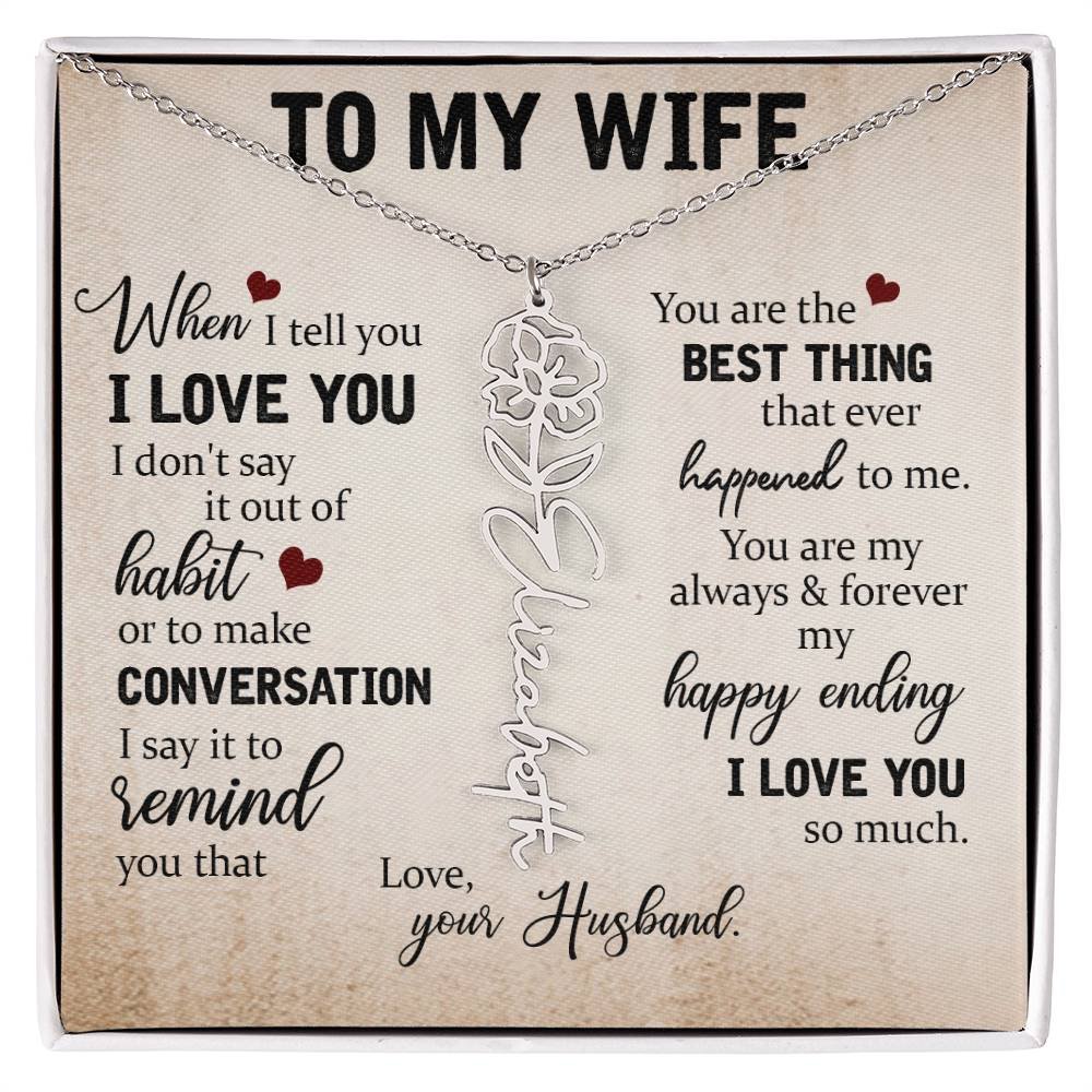Necklace Gift for Wife - Custom Message Card Jewelry - Jewelry Inns