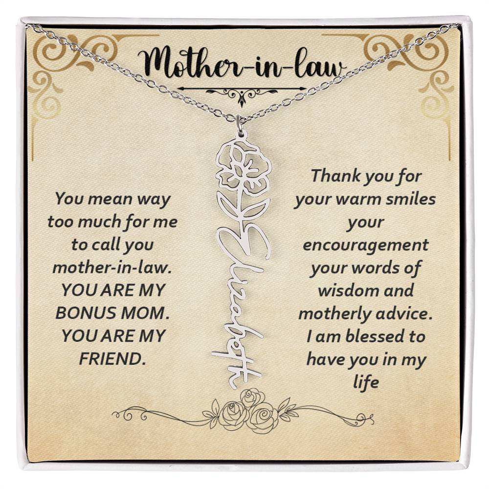 Flower Name Necklace - Custom Message Card Jewelry - Jewelry Inns