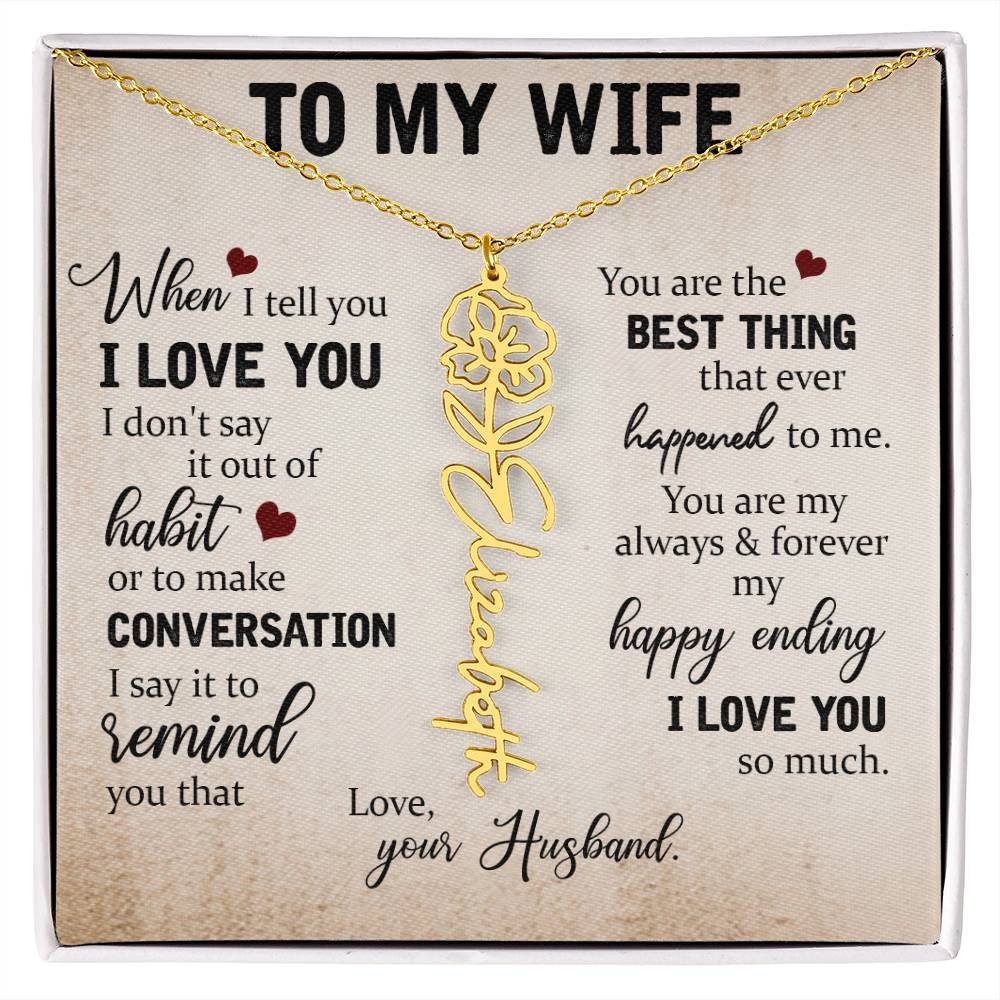 Necklace Gift for Wife - Custom Message Card Jewelry - Jewelry Inns