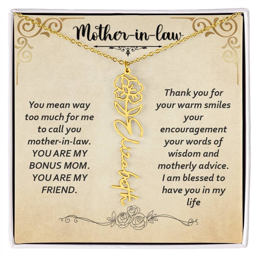 Flower Name Necklace - Custom Message Card Jewelry - Jewelry Inns