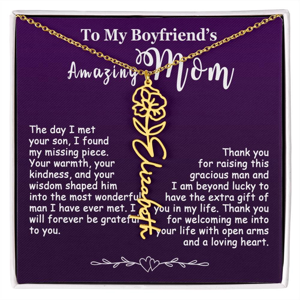 Custom Flower Name Necklace Gift For My Boyfriend's Mom #e308 - Image 20