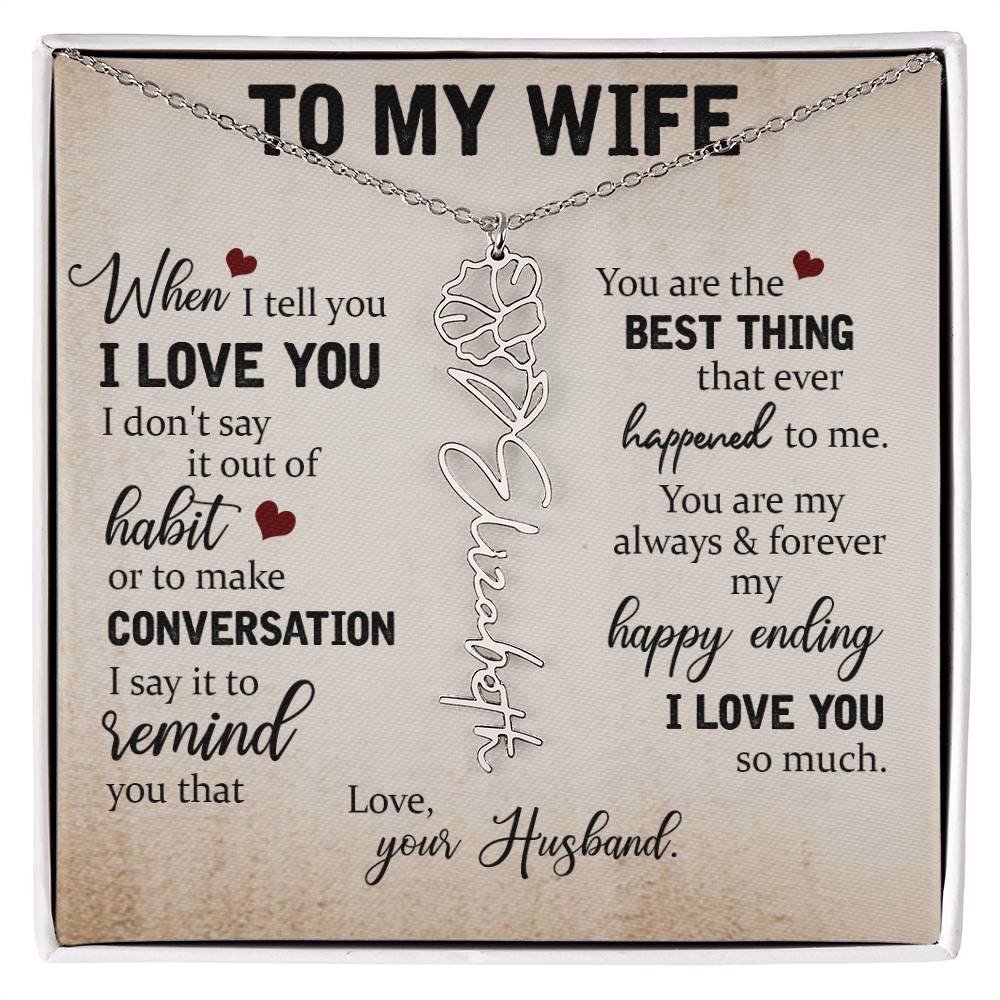Necklace Gift for Wife - Custom Message Card Jewelry - Jewelry Inns