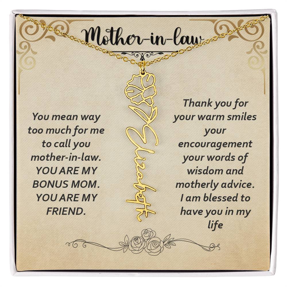 Flower Name Necklace - Custom Message Card Jewelry - Jewelry Inns