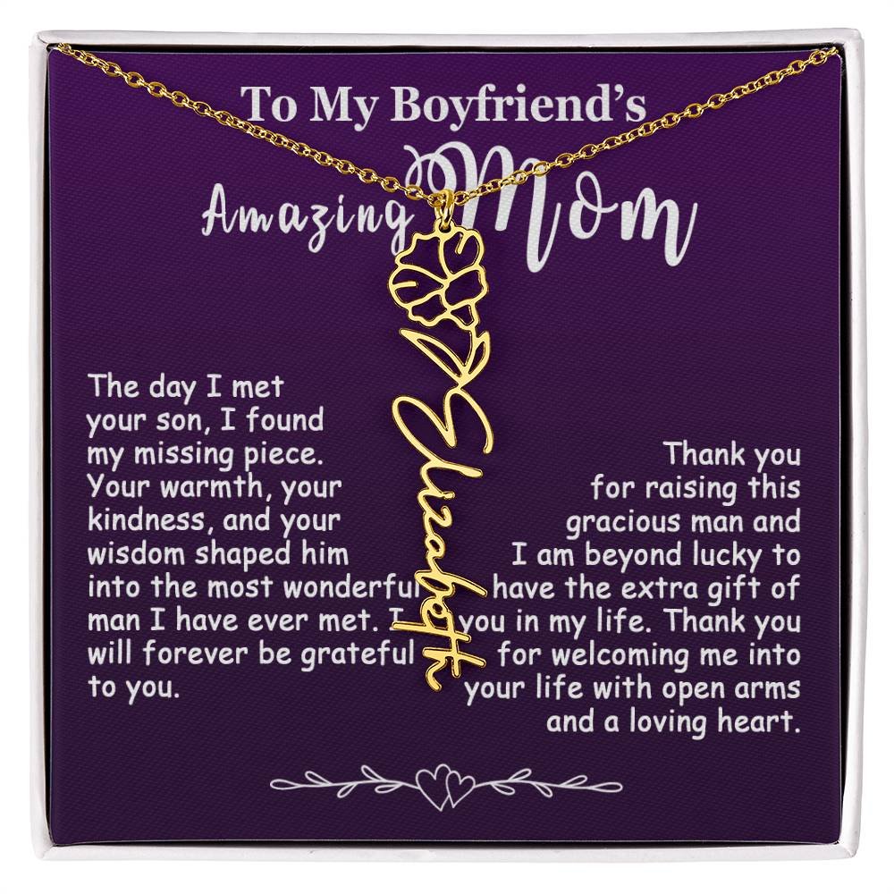 Custom Flower Name Necklace Gift For My Boyfriend's Mom #e308 - Image 21