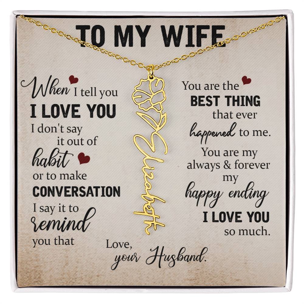 Necklace Gift for Wife - Custom Message Card Jewelry - Jewelry Inns