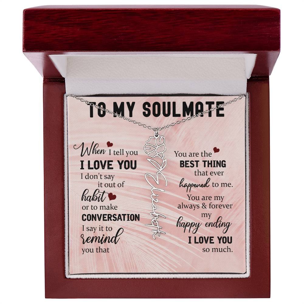 Personalized Flower Name Necklace To My Soulmate #e323 - Image 33