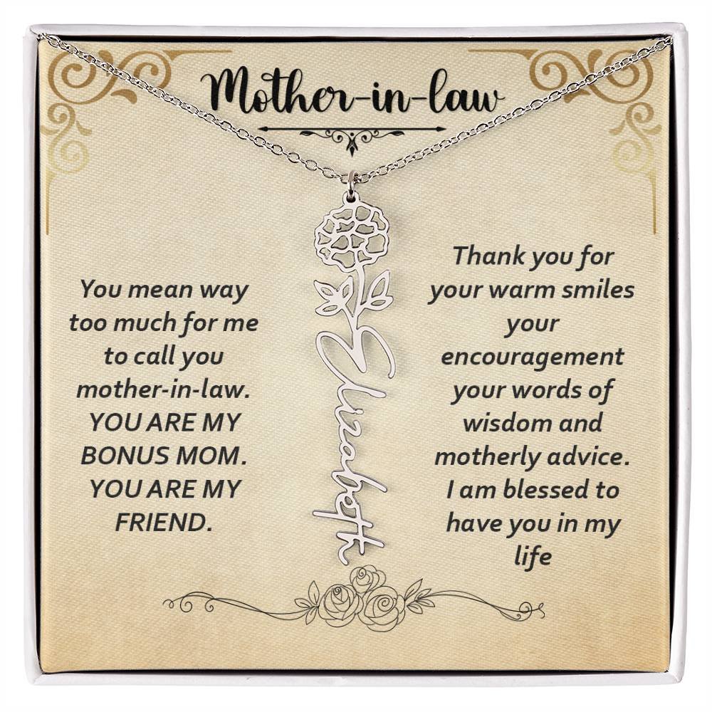 Flower Name Necklace - Custom Message Card Jewelry - Jewelry Inns