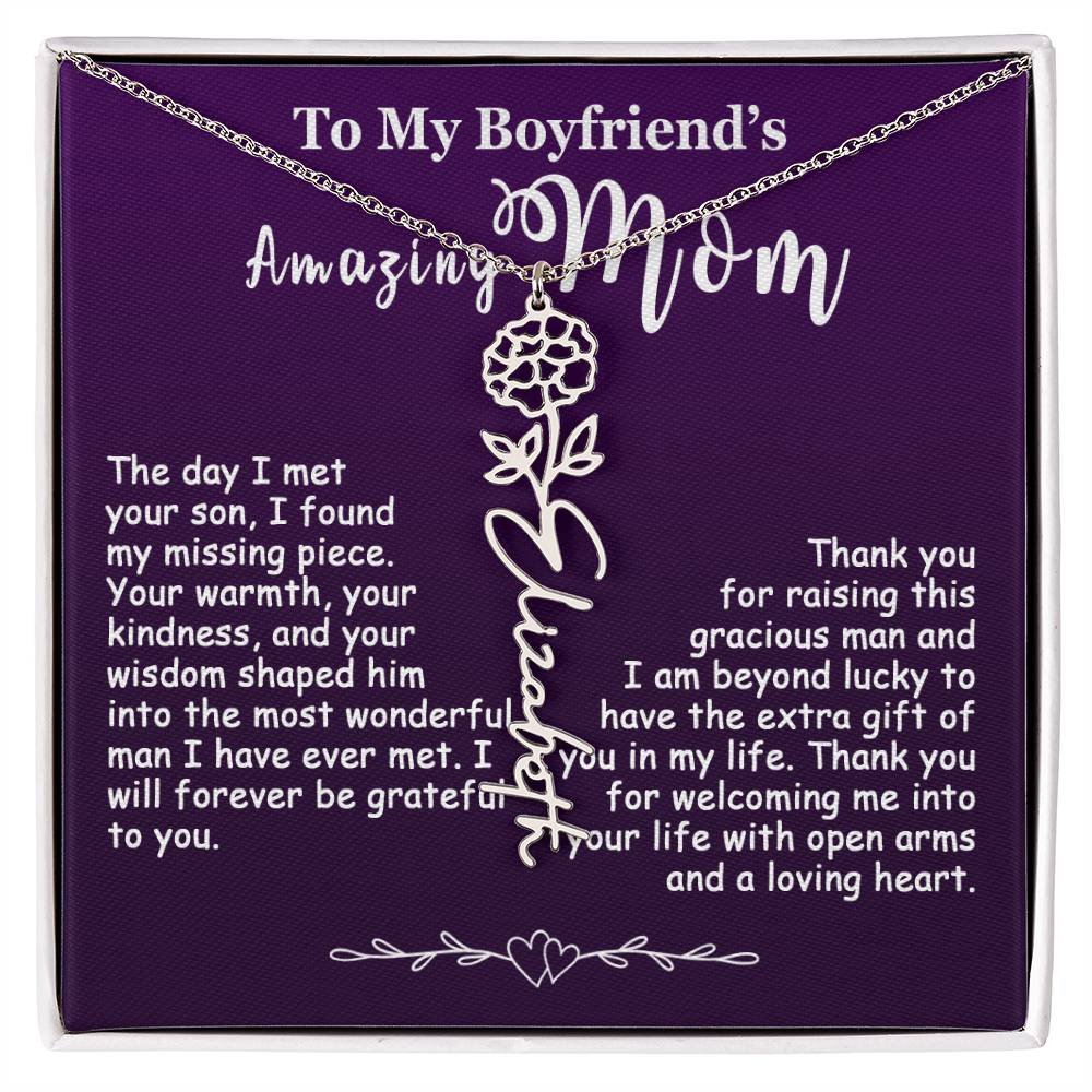 Custom Flower Name Necklace Gift For My Boyfriend's Mom #e308 - Image 10