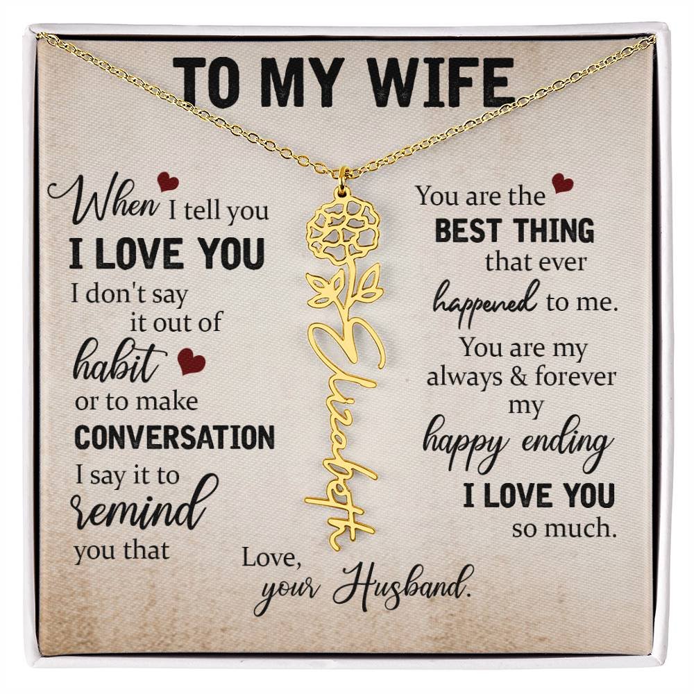 Necklace Gift for Wife - Custom Message Card Jewelry - Jewelry Inns