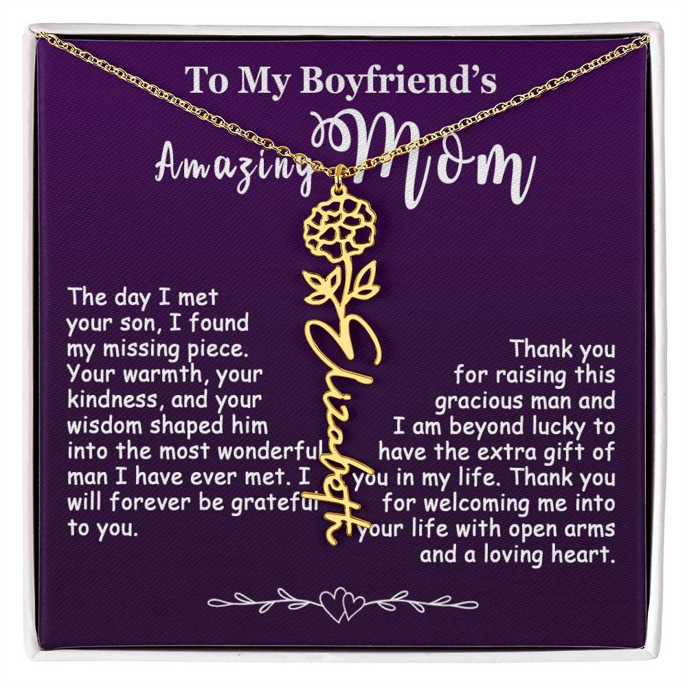 Custom Flower Name Necklace Gift For My Boyfriend's Mom #e308 - Image 22