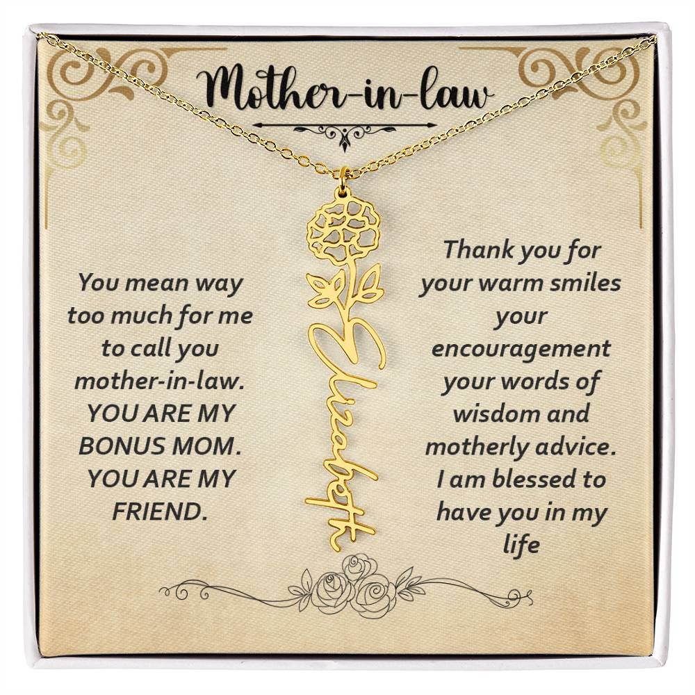 Flower Name Necklace - Custom Message Card Jewelry - Jewelry Inns