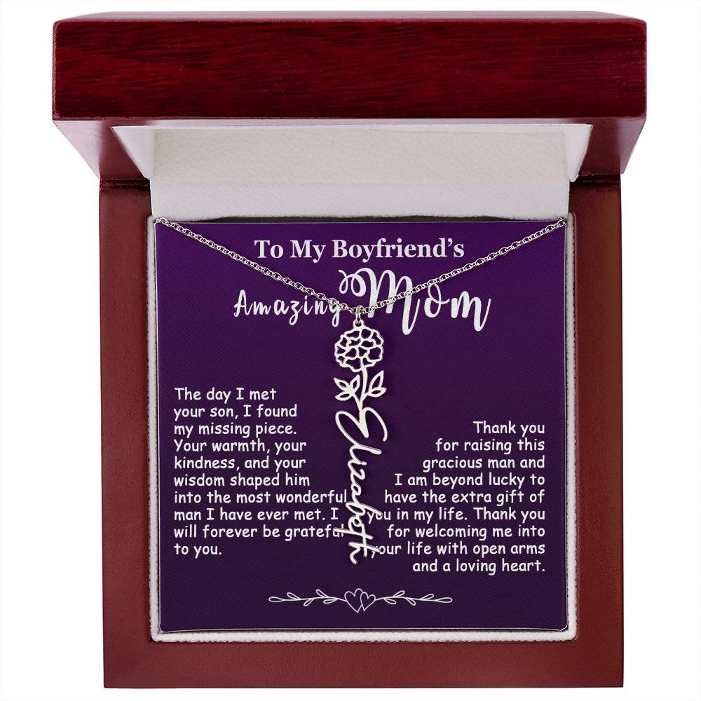 Custom Flower Name Necklace Gift For My Boyfriend's Mom #e308 - Image 34