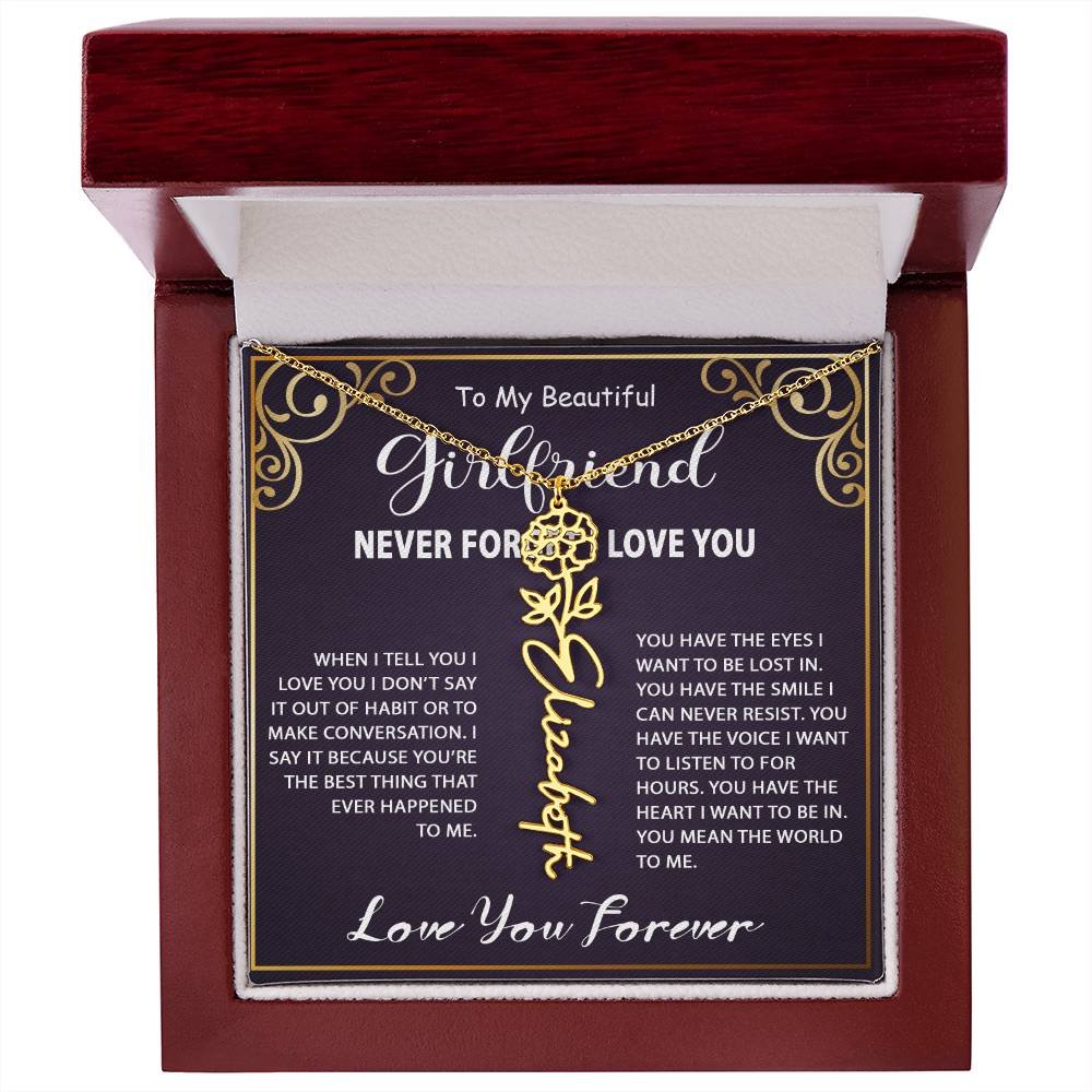 Personalized Name Necklace - Flower Name Necklace - Jewelry Inns