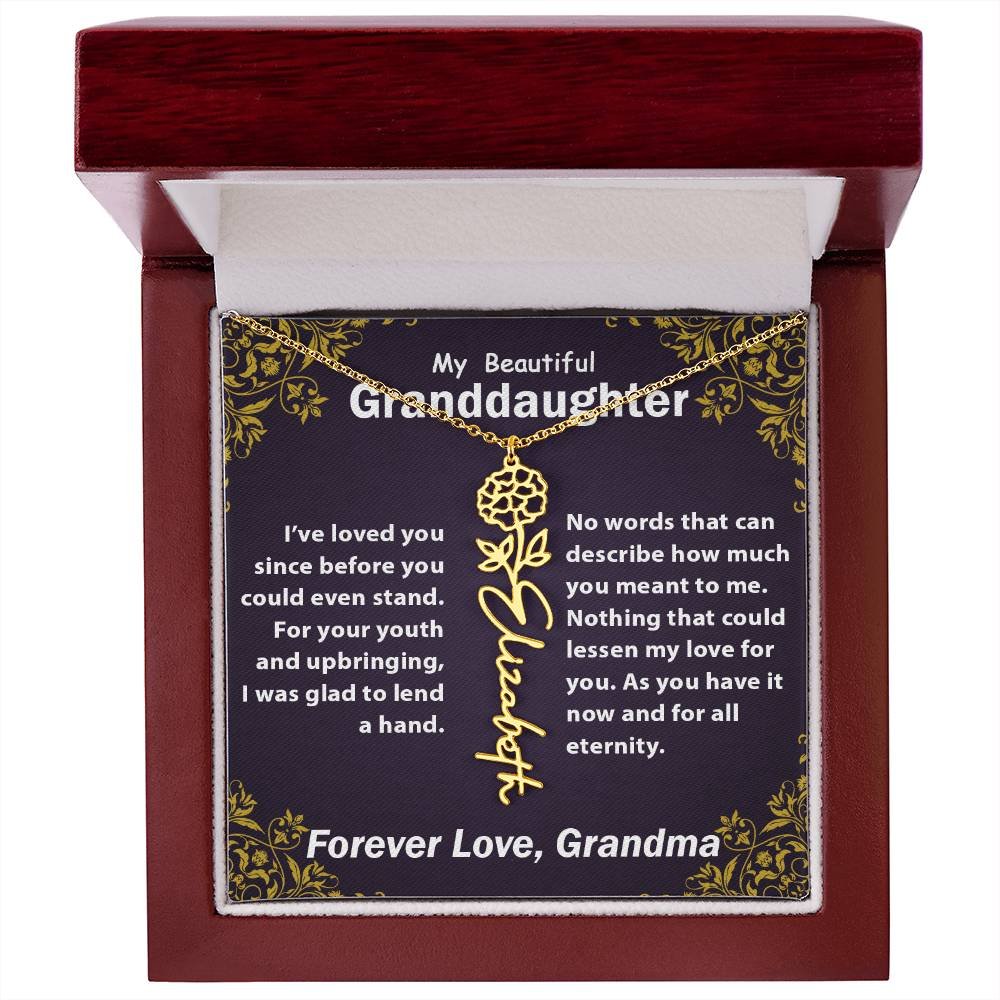 Personalized Flower Name Necklace, To My Granddaughter Gift from Grandma #e305 - Image 46