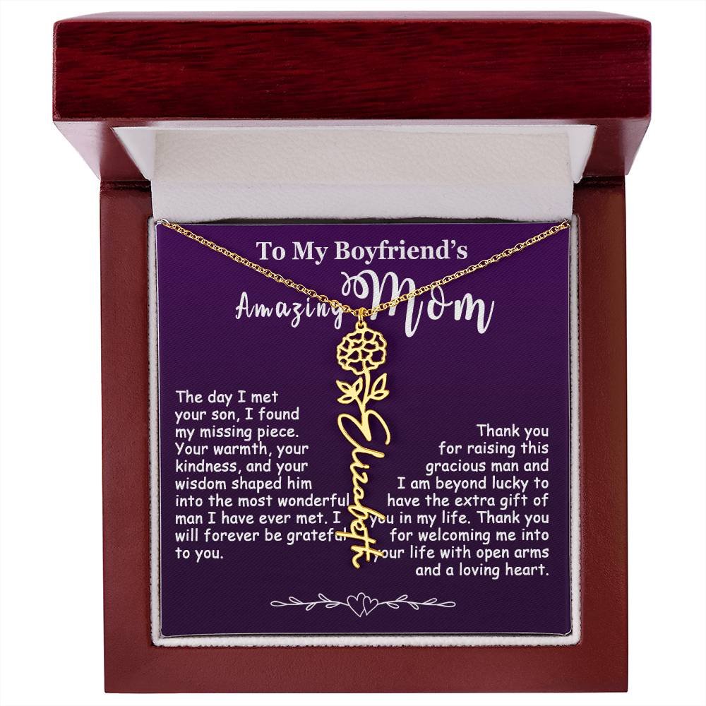 Custom Flower Name Necklace Gift For My Boyfriend's Mom #e308 - Image 46