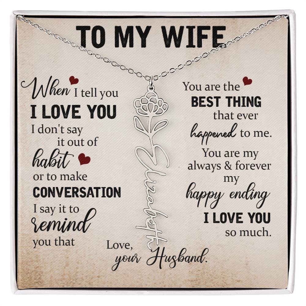 Necklace Gift for Wife - Custom Message Card Jewelry - Jewelry Inns