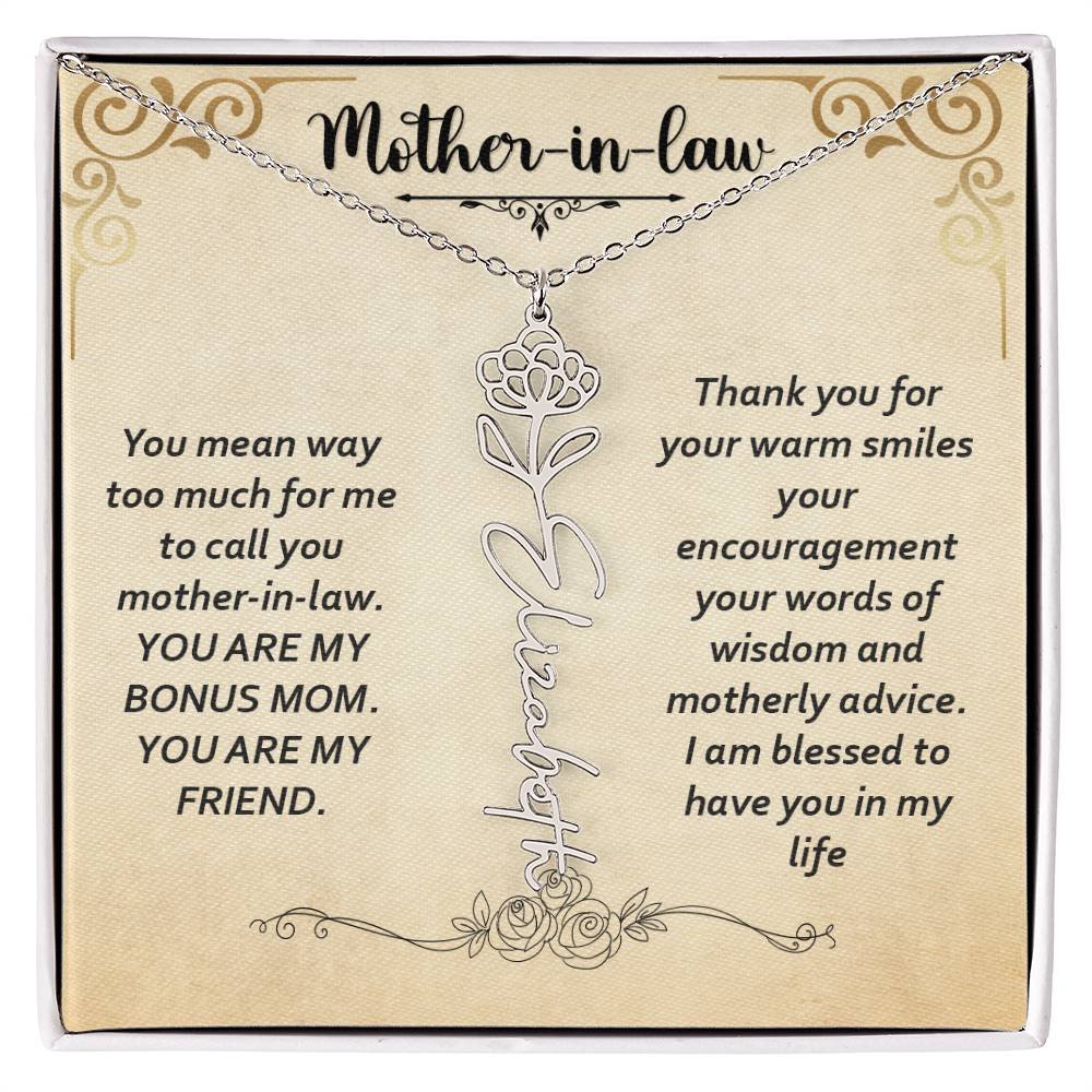 Flower Name Necklace - Custom Message Card Jewelry - Jewelry Inns