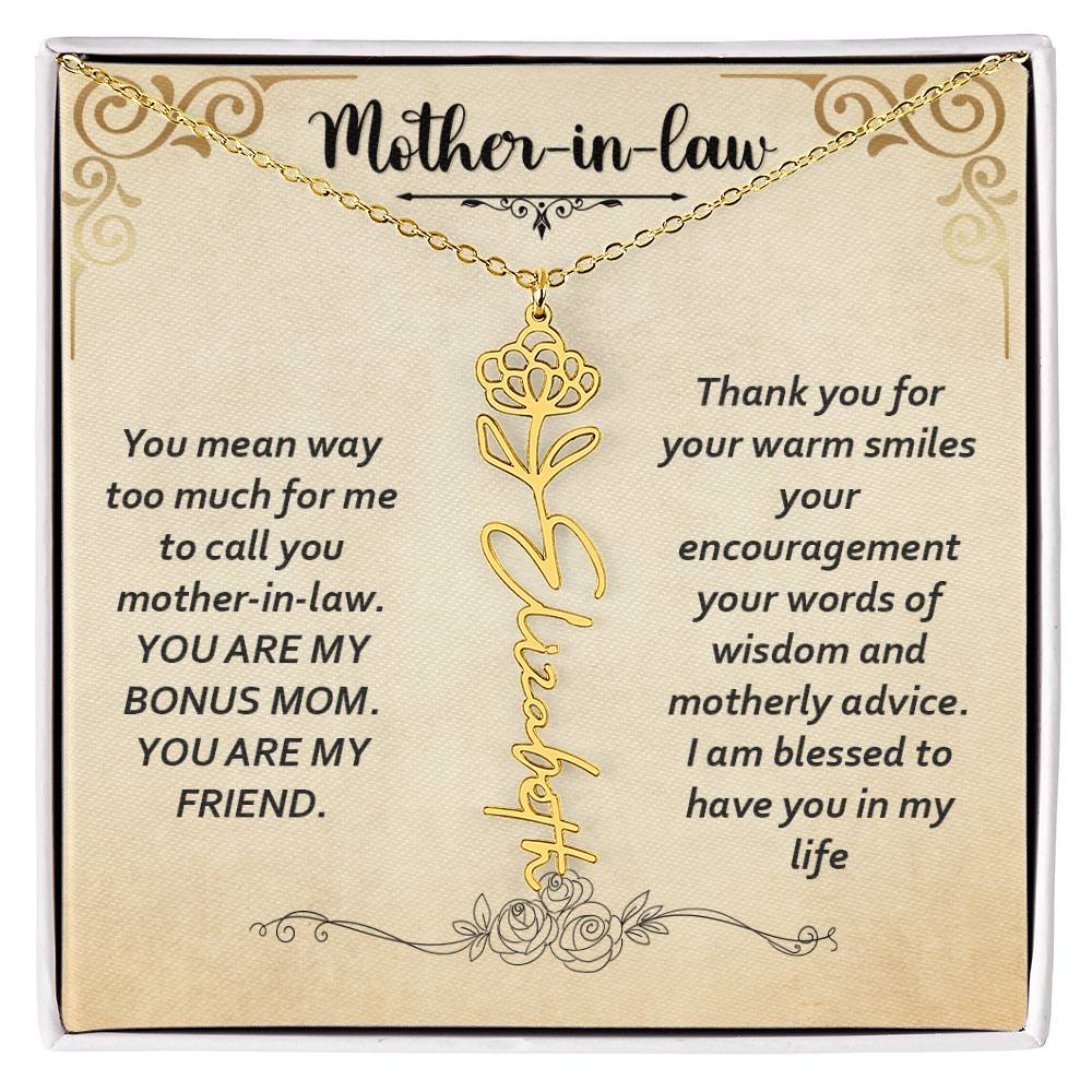Flower Name Necklace - Custom Message Card Jewelry - Jewelry Inns