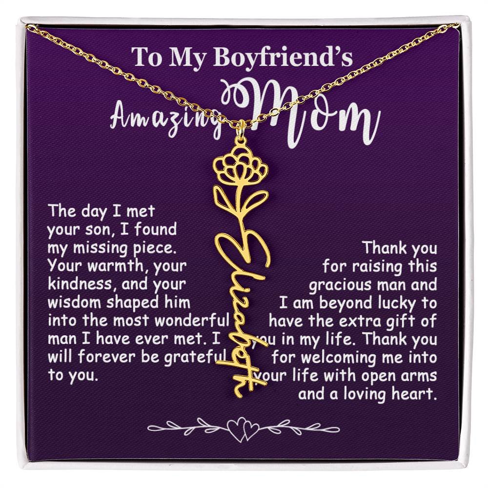 Custom Flower Name Necklace Gift For My Boyfriend's Mom #e308 - Image 23