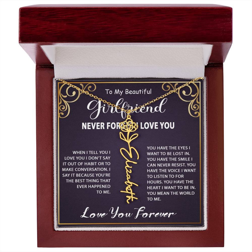 Personalized Name Necklace - Flower Name Necklace - Jewelry Inns