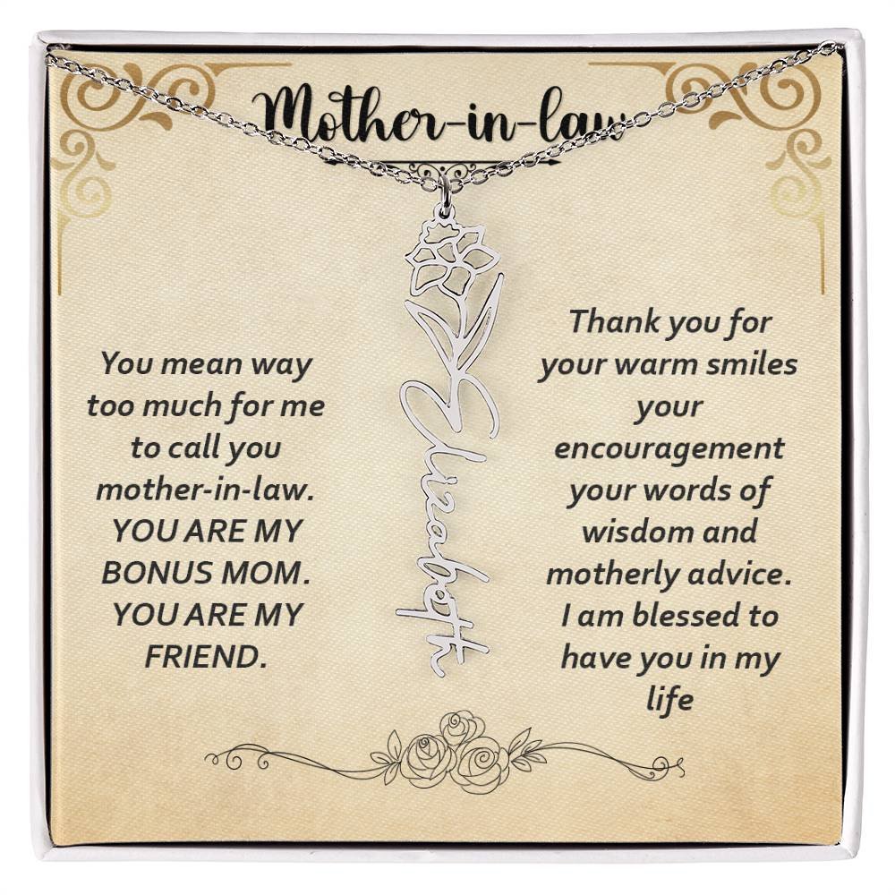 Flower Name Necklace - Custom Message Card Jewelry - Jewelry Inns