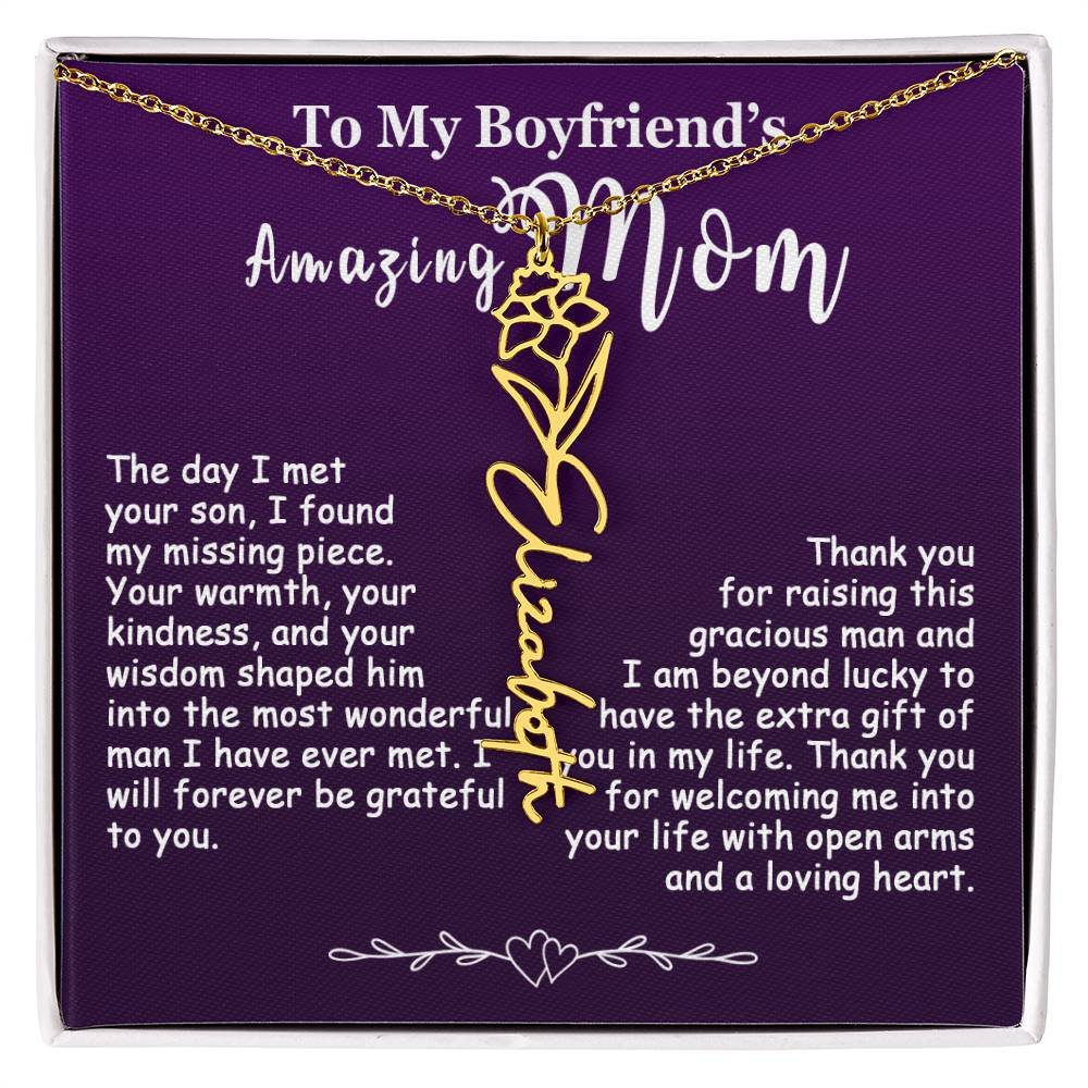 Custom Flower Name Necklace Gift For My Boyfriend's Mom #e308 - Image 24