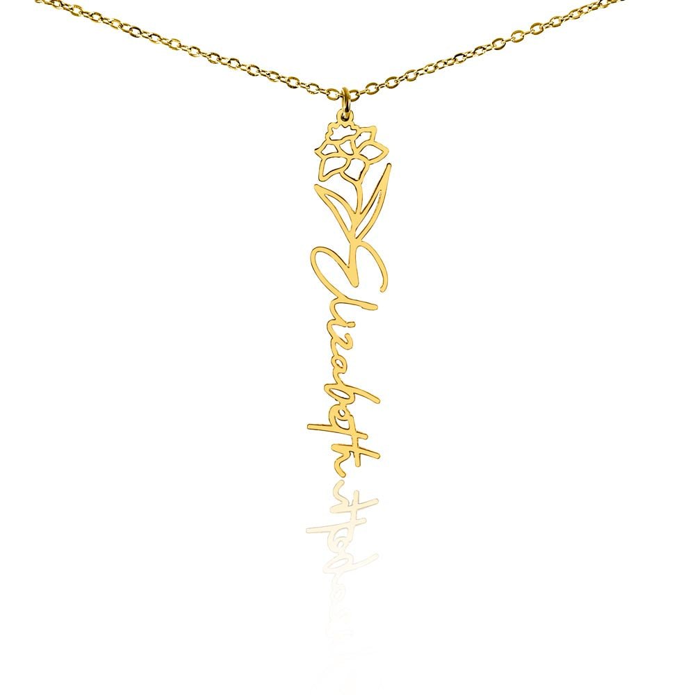 Personalized Name Necklace - Flower Name Necklace - Jewelry Inns