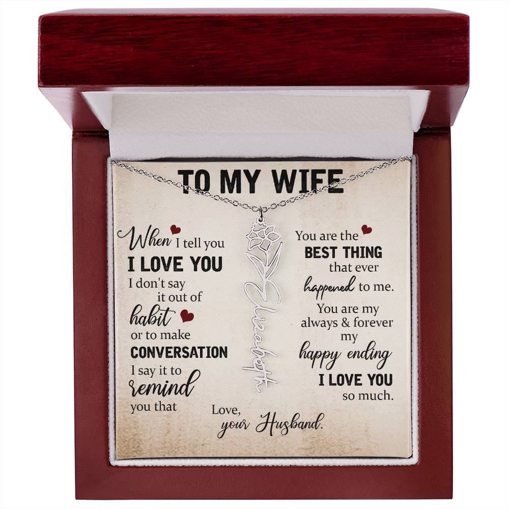 Necklace Gift for Wife - Custom Message Card Jewelry - Jewelry Inns