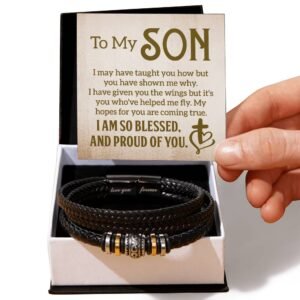 Leather Bracelet Gift For Son #e315