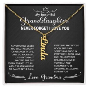 Custom To My Granddaughter Gift Multi Vertical Name Necklace #e295
