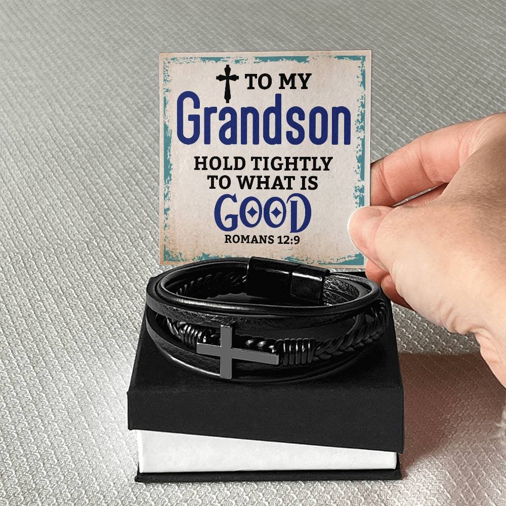 Cross Leather Bracelet - Custom Message Card Jewelry - Jewelry Inns