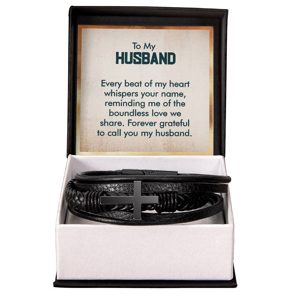 Cross Leather Bracelet - Custom Message Card Jewelry - Jewelry Inns