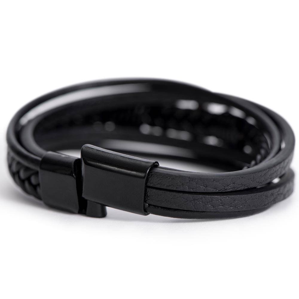 Cross Leather Bracelet Gift For Son #e319 - Image 16