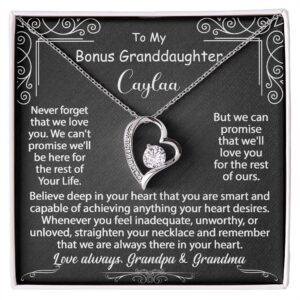 To My Granddaughter Necklace Gift - Believe deep in your heart - Forever Love #e72d v.5