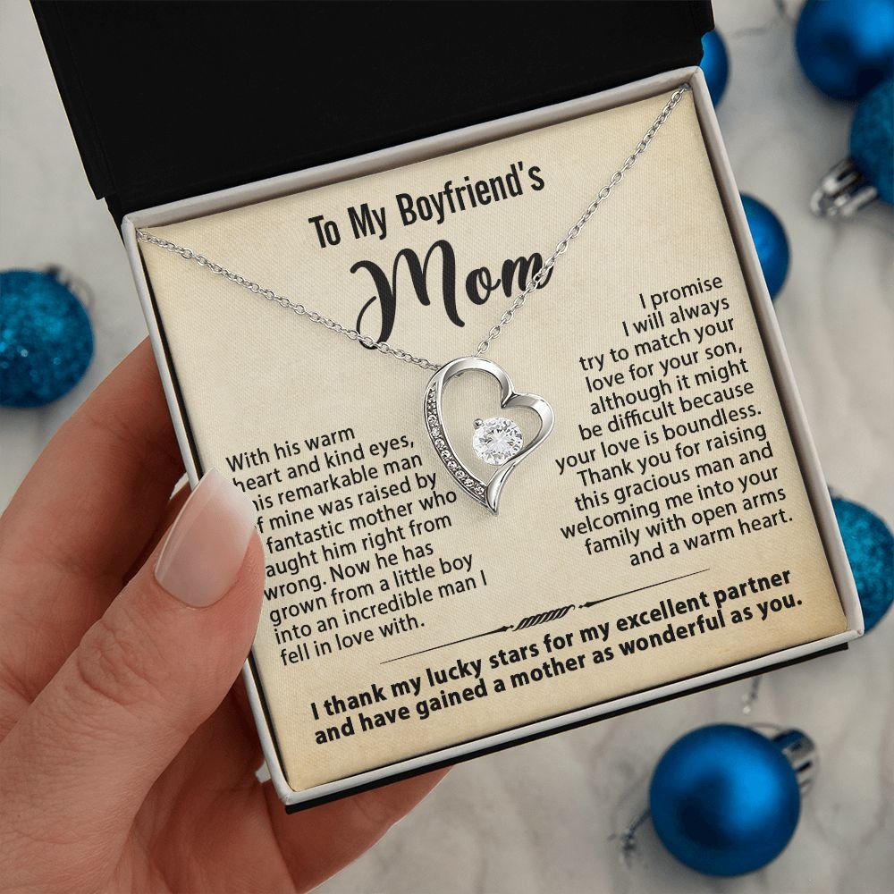 To My Boyfriend's Mom Necklace, Gift for Boyfriend's Mom, Mother's Day Birthday Ideas, Message Card Jewelry Present For BF's Mother #e259 - Image 15