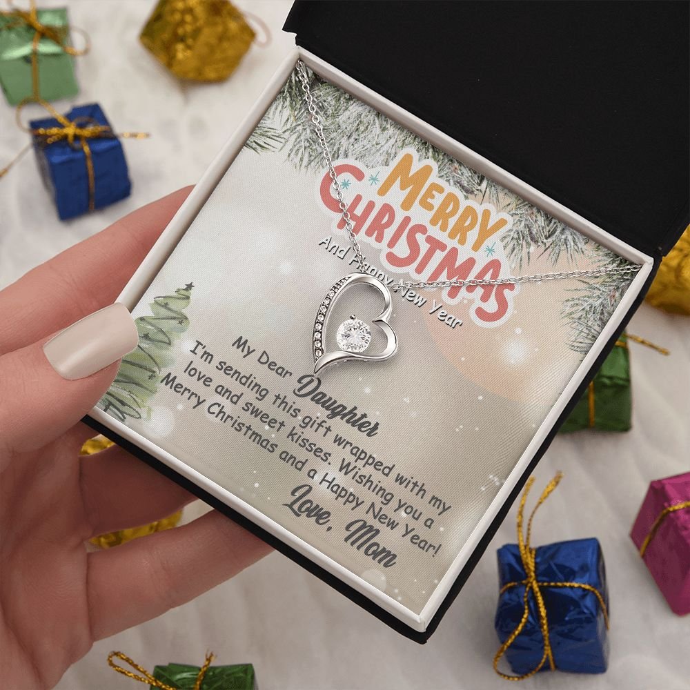 Personalized To My Daughter Forever Love Necklace From Mom- Merry Christmas #e198 - Image 5