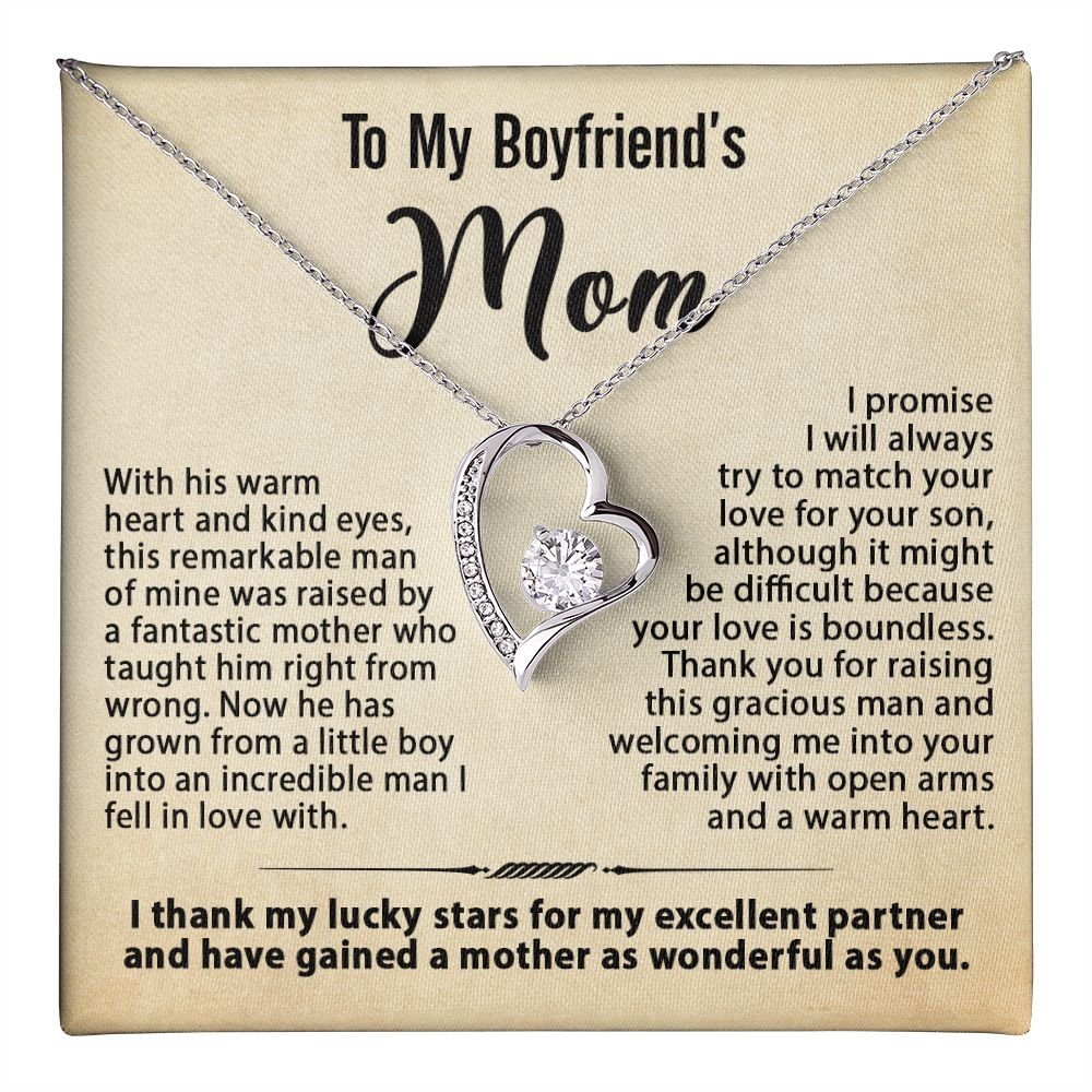 To My Boyfriend's Mom Necklace, Gift for Boyfriend's Mom, Mother's Day Birthday Ideas, Message Card Jewelry Present For BF's Mother #e259 - Image 9