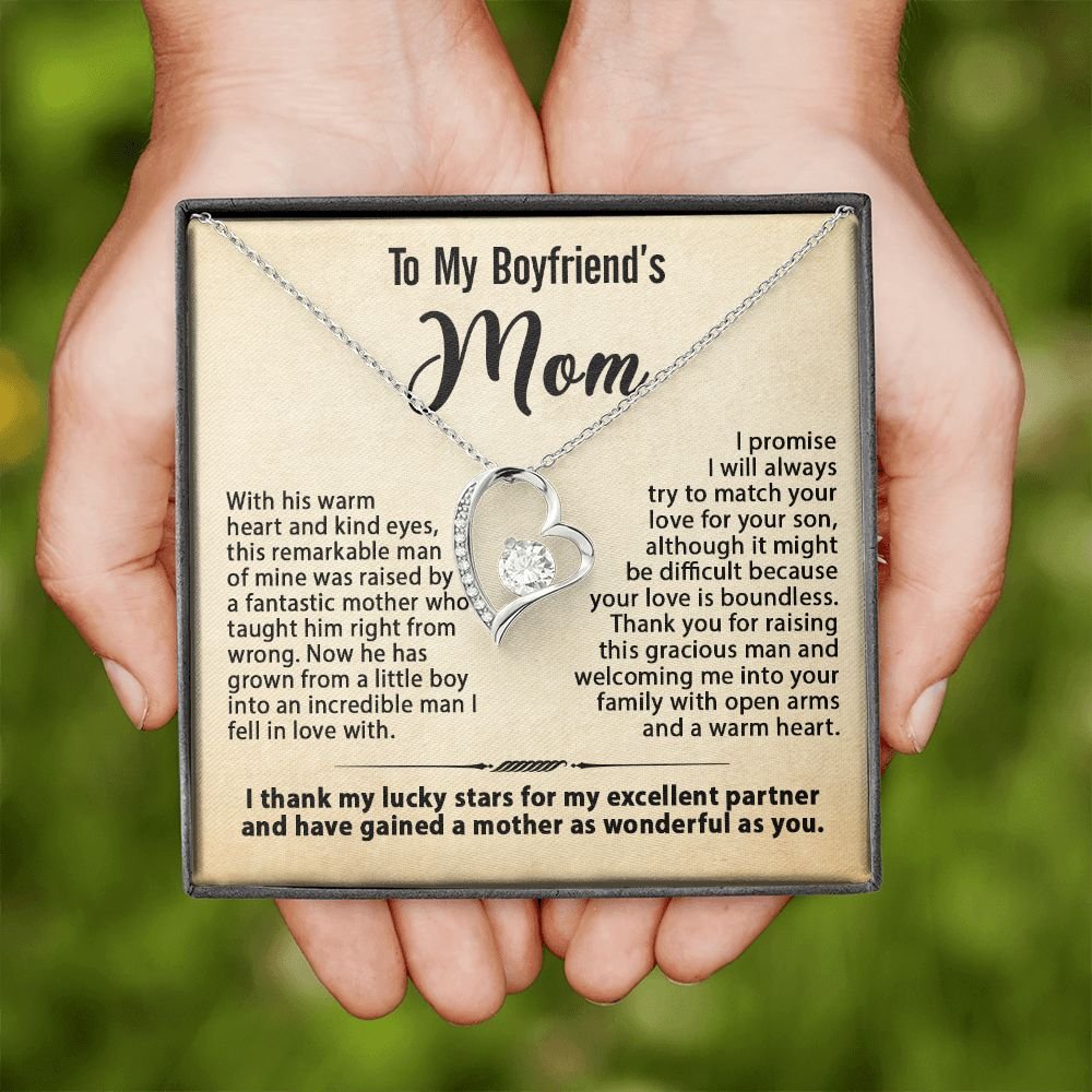 To My Boyfriend's Mom Necklace, Gift for Boyfriend's Mom, Mother's Day Birthday Ideas, Message Card Jewelry Present For BF's Mother #e259 - Image 11