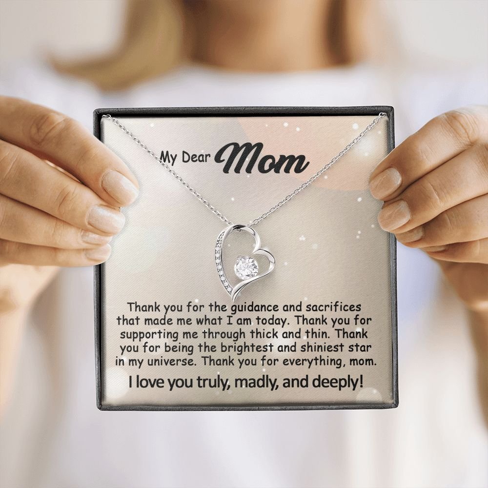 Mom Necklace: To My Mom Presents, Mother's Day Birthday Gift Ideas From Daughter & Son, Poem Message Card Forever Love Pendant Jewelry #e241b - Image 8