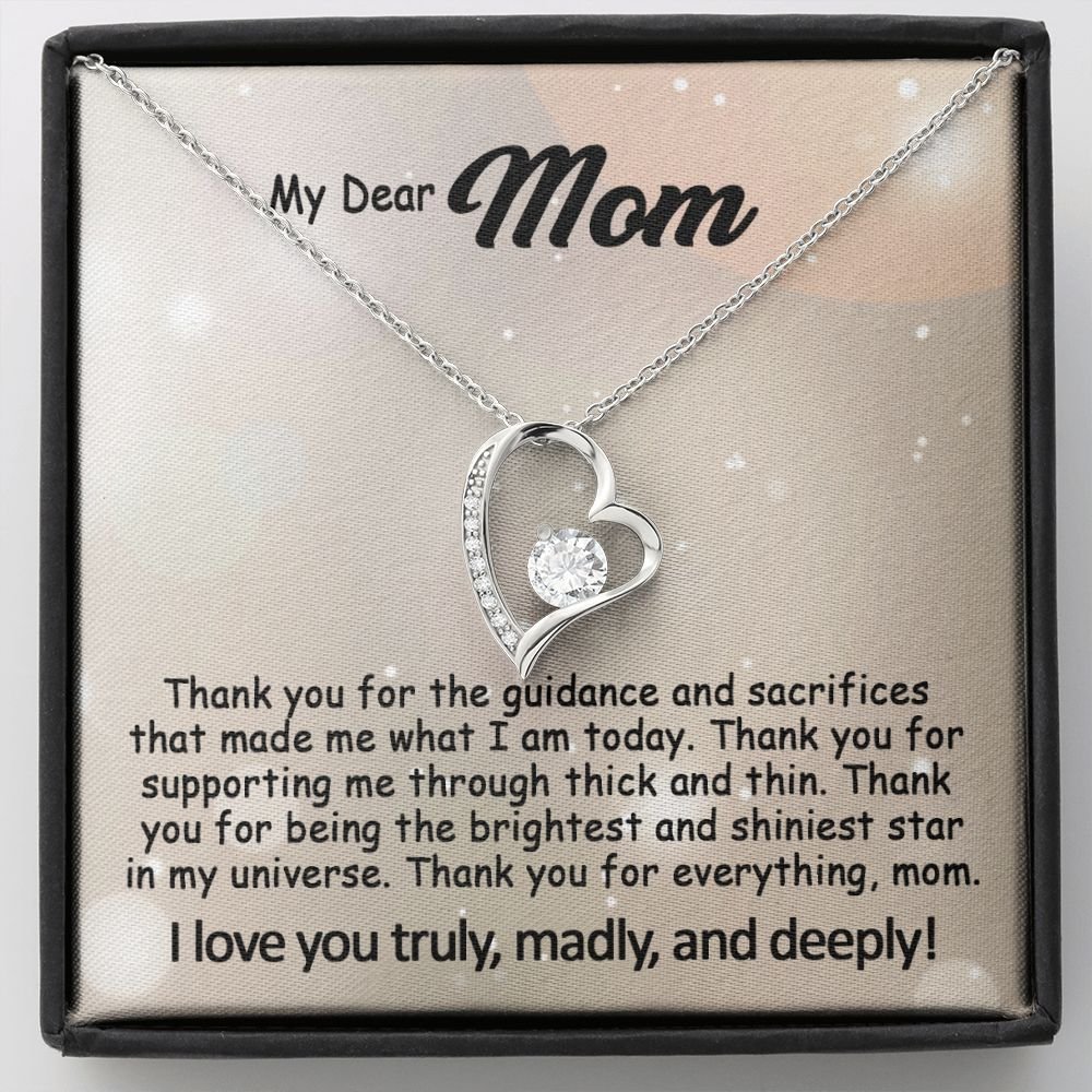 Mom Necklace: To My Mom Presents, Mother's Day Birthday Gift Ideas From Daughter & Son, Poem Message Card Forever Love Pendant Jewelry #e241b - Image 2