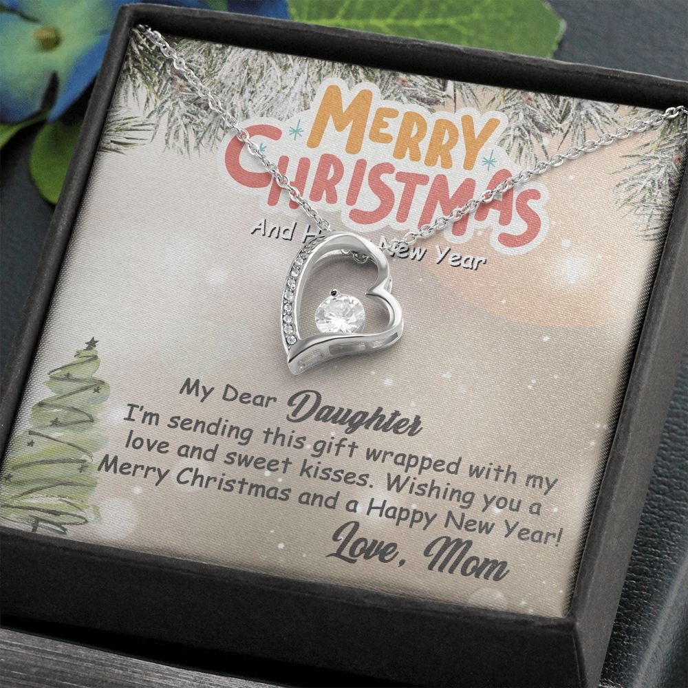 Personalized To My Daughter Forever Love Necklace From Mom- Merry Christmas #e198 - Image 6